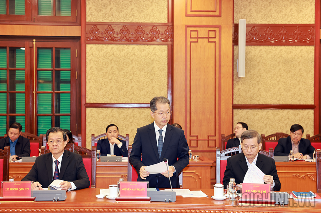 Đồng chí Nguyễn Văn Quảng, Ủy viên Trung ương Đảng, Chánh án Tòa án nhân dân tối cao, Phó trưởng Ban Chỉ đạo Ban Chỉ đạo