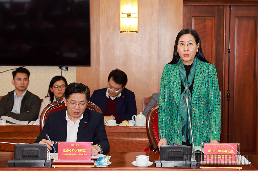 Đồng chí Bùi Thị Quỳnh Vân, Ủy viên Trung ương Đảng, Phó Trưởng Ban Tổ chức Trung ương