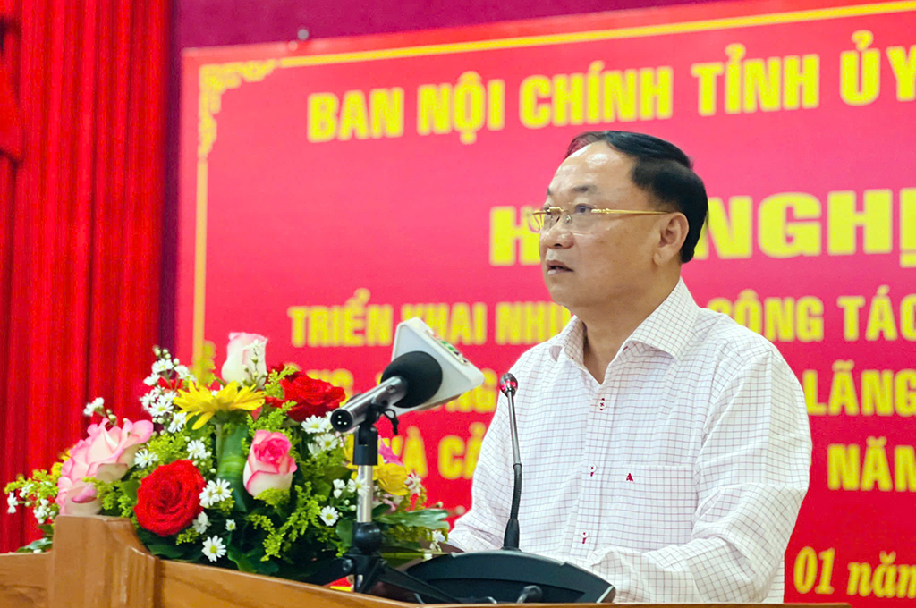 Đồng chí Thái Đại Ngọc, Ủy viên Trung ương Đảng, Bí thư Tỉnh ủy Gia Lai phát biểu tại Hội nghị