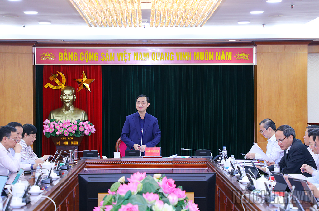 Đồng chí Nguyễn Xuân Trường, Phó Trưởng Ban Nội chính Trung ương, Trưởng Ban Chỉ đạo chuyển đổi số cơ quan Ban Nội chính Trung ương phát biểu kết luận