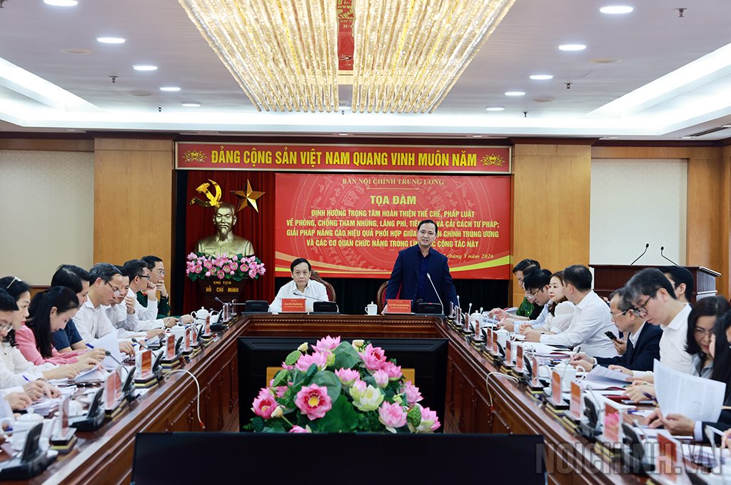 Đồng chí Nguyễn Xuân Trường, Phó Trưởng Ban Nội chính Trung ương phát biểu khai mạc