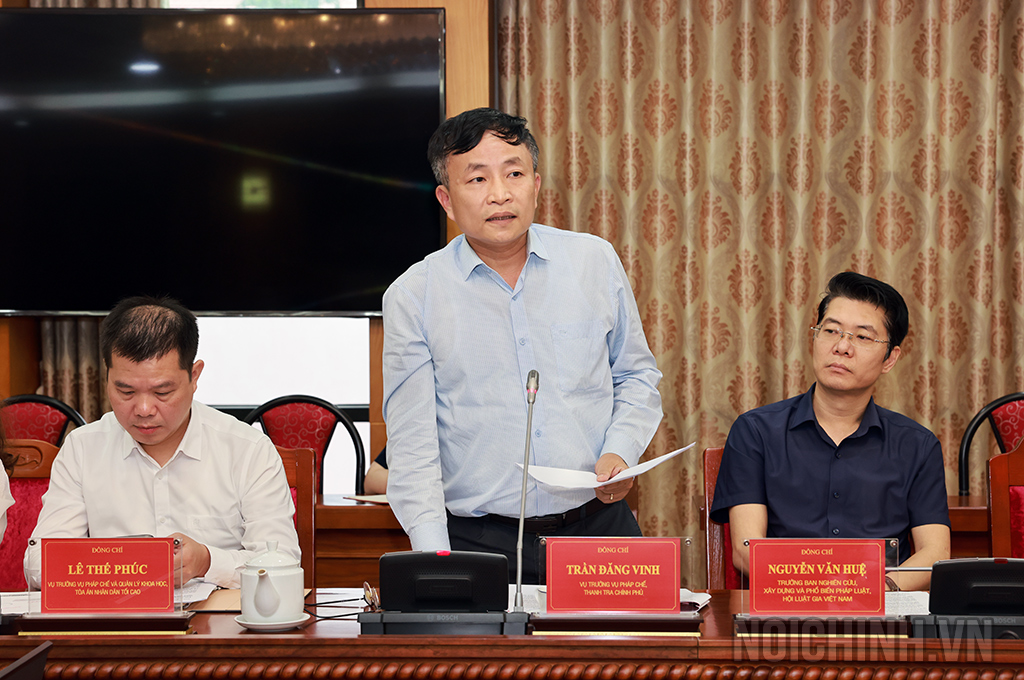 Đồng chí Trần Đăng Vinh, Vụ trưởng Vụ Pháp chế, Thanh tra Chính phủ