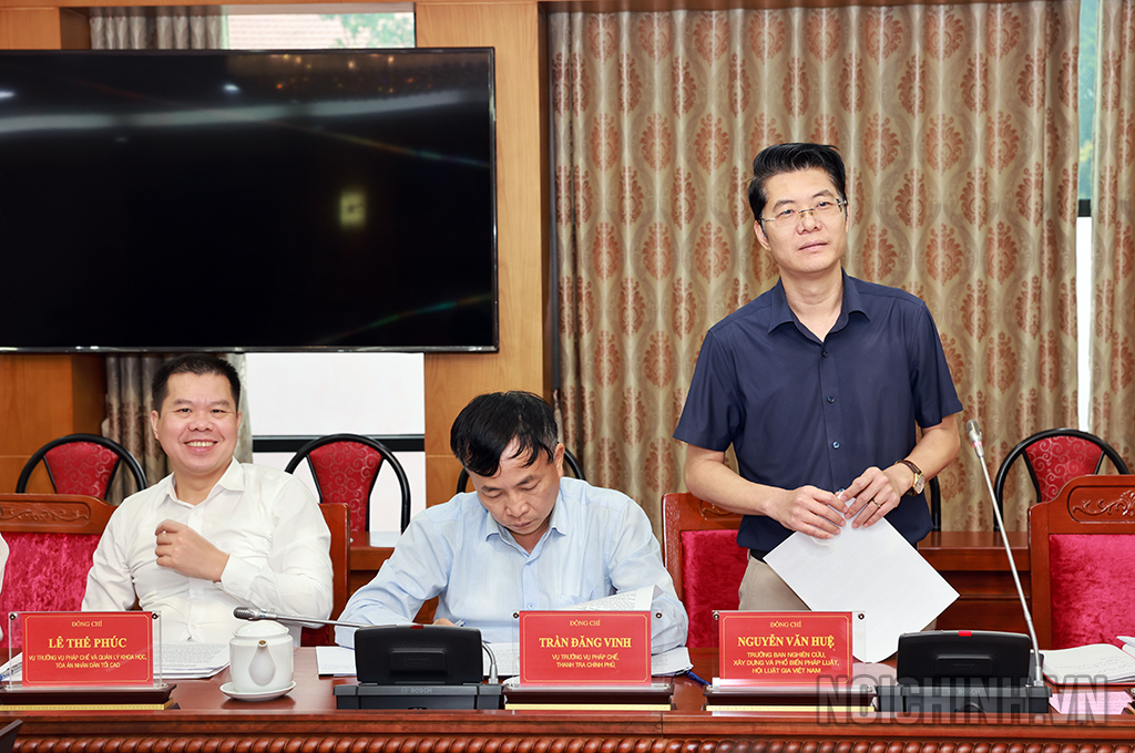 Đồng chí Nguyễn Văn Huệ, Trưởng Ban Nghiên cứu, xây dựng và phổ biến pháp luật, Hội Luật gia Việt Nam