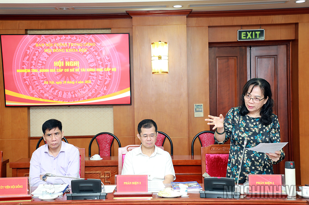 PGS.TS. Vũ Thu Hạnh, Phó Viện trưởng phụ trách Viện Nghiên cứu pháp luật và kinh tế ASEAN, Hội Luật gia Việt Nam, nguyên Phó Vụ trưởng Vụ Nghiên cứu tổng hợp, Ban Nội chính Trung ương, Phản biện 1 phát biểu