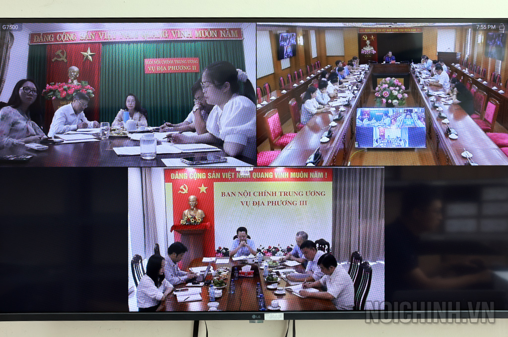 Các điểm cầu tham dự buổi làm việc