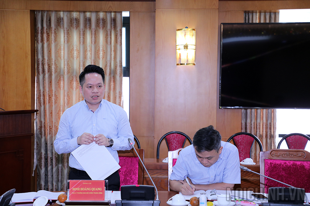 Đồng chí Đinh Hoàng Quang, Trợ lý Trưởng Ban Nội chính Trung ương