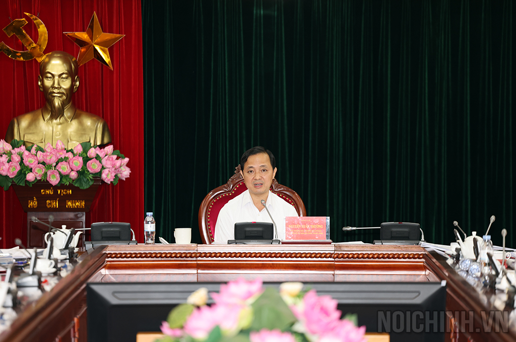 Đồng chí Nguyễn Xuân Trường, Phó Trưởng ban, Trưởng Ban Chỉ đạo chuyển đổi số cơ quan Ban Nội chính Trung ương phát biểu