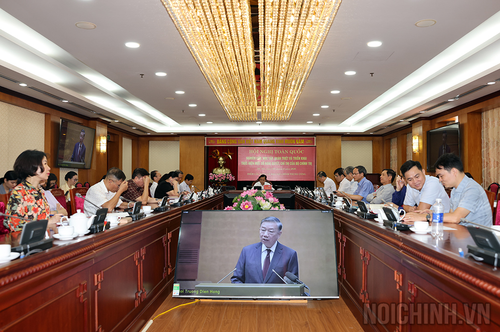 Quang cảnh hội nghị tại điểm cầu Ban Nội chính Trung ương