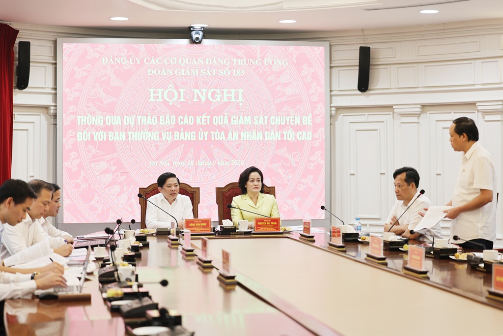 Đồng chí Đặng Văn Dũng, Ủy viên Trung ương Đảng, Phó Trưởng Ban Nội chính Trung ương, Trưởng Đoàn Giám sát số 183 phát biểu kết luận Hội nghị