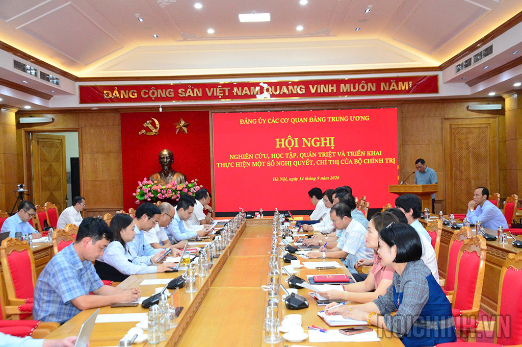 Quang cảnh Hội nghị tại điểm cầu Đảng ủy các cơ quan Đảng Trung ương