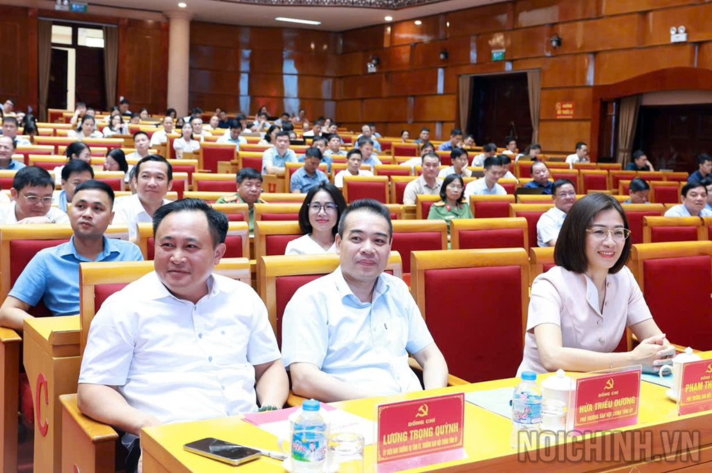 Các đại biểu dự Hội nghị tại điểm cầu tỉnh Thái Nguyên