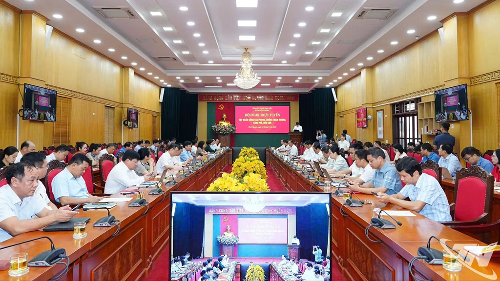 Các đại biểu dự Hội nghị tại điểm cầu tỉnh Thái Nguyên