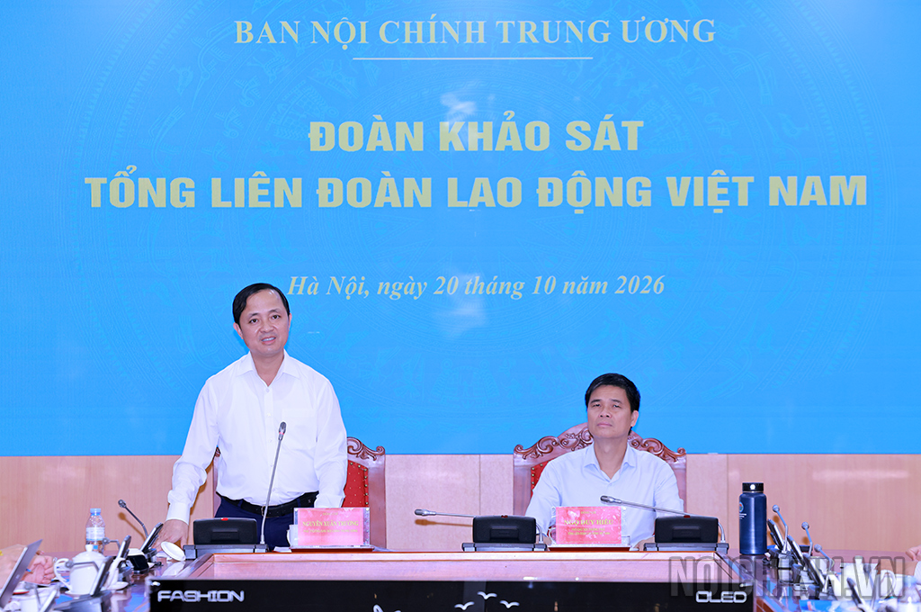Đồng chí Nguyễn Xuân Trường, Phó Trưởng ban, Phó Bí thư Đảng ủy cơ quan Ban Nội chính Trung ương phát biểu