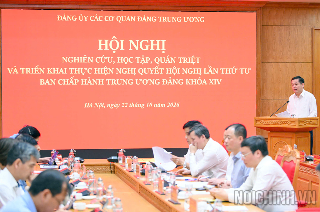 Đồng chí Nguyễn Long Hải, Ủy viên Trung ương Đảng, Phó Bí thư Thường trực Đảng ủy các cơ quan Đảng Trung ương phát biểu kết luận